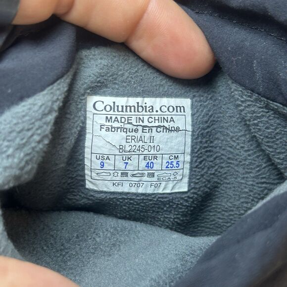 Columbia Erial II Women’s Mid Black Nylon Fleece Lined Pull On Winter Boot Sz 9 - Picture 6 of 6
